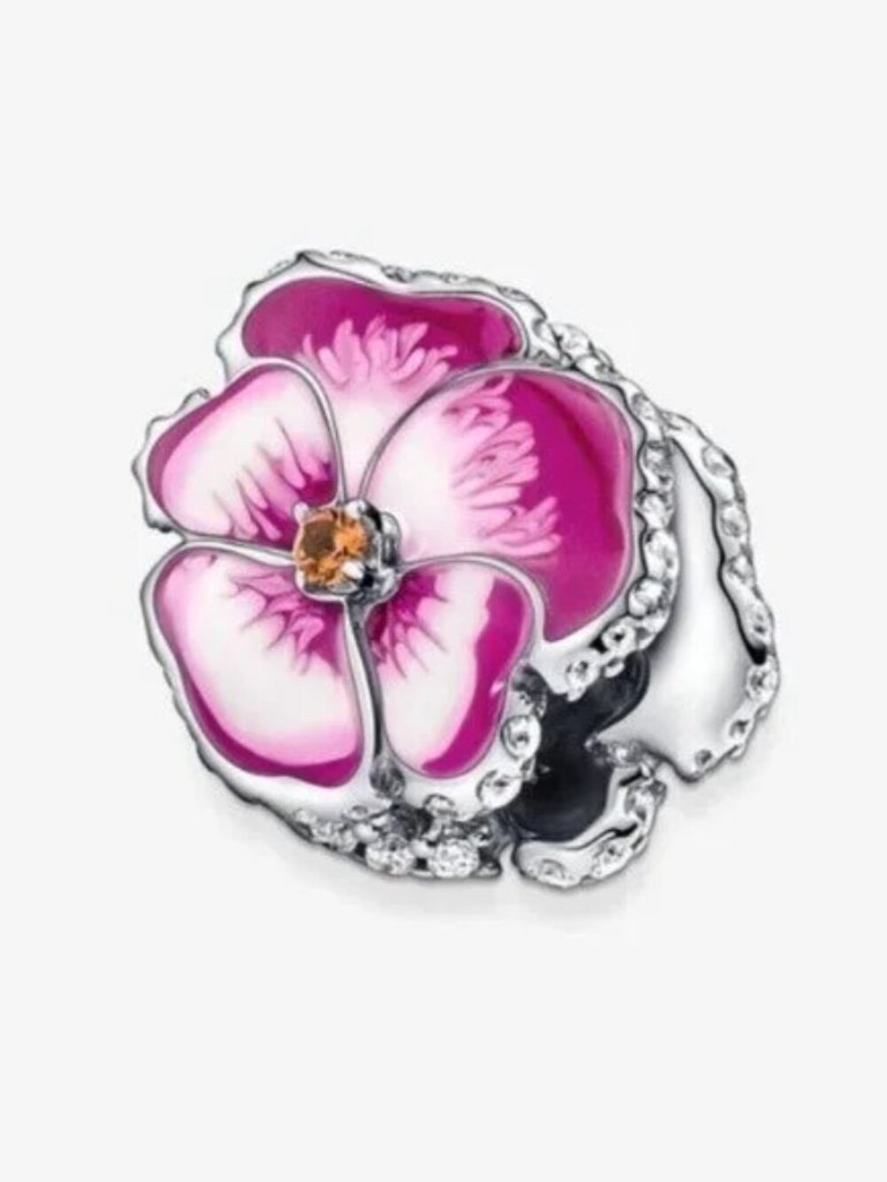 Pandora Pink Pansy Flower Charm